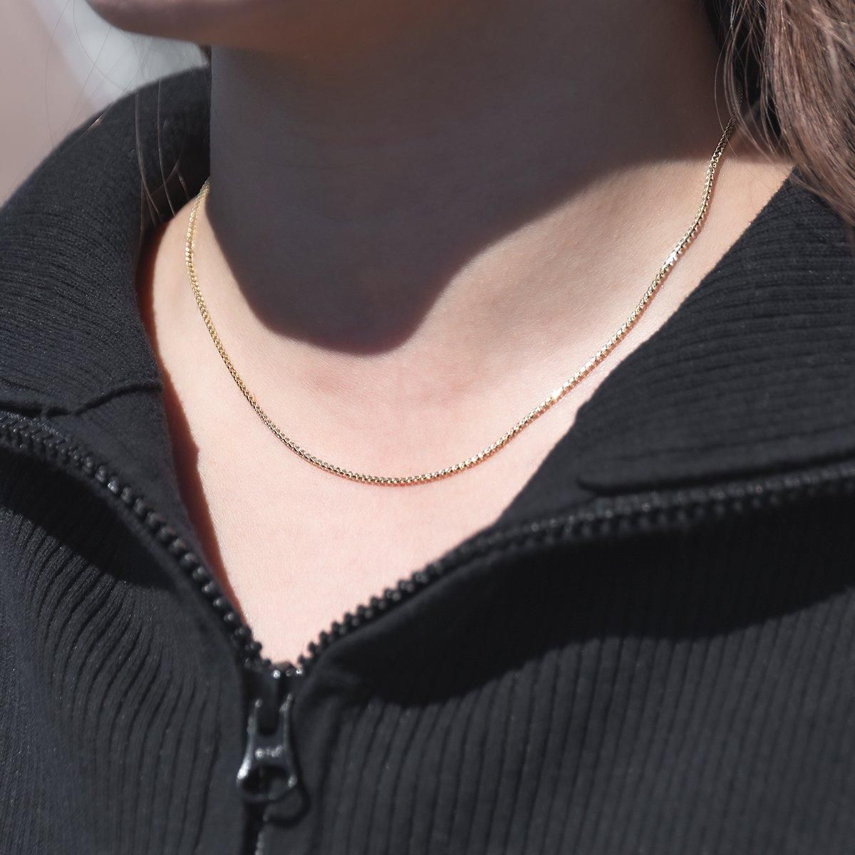 10K イエローゴールド フランクリンネックレス 幅1.3mm 40cm-60cm