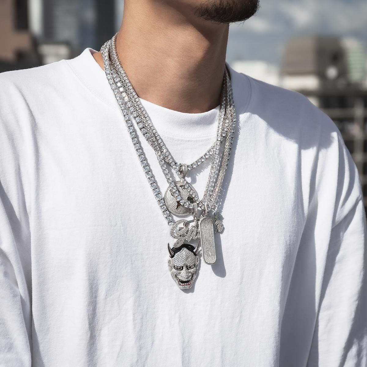 シルバー テニスネックレス 幅5mm 45cm-55cm AHNL-D001-5MM