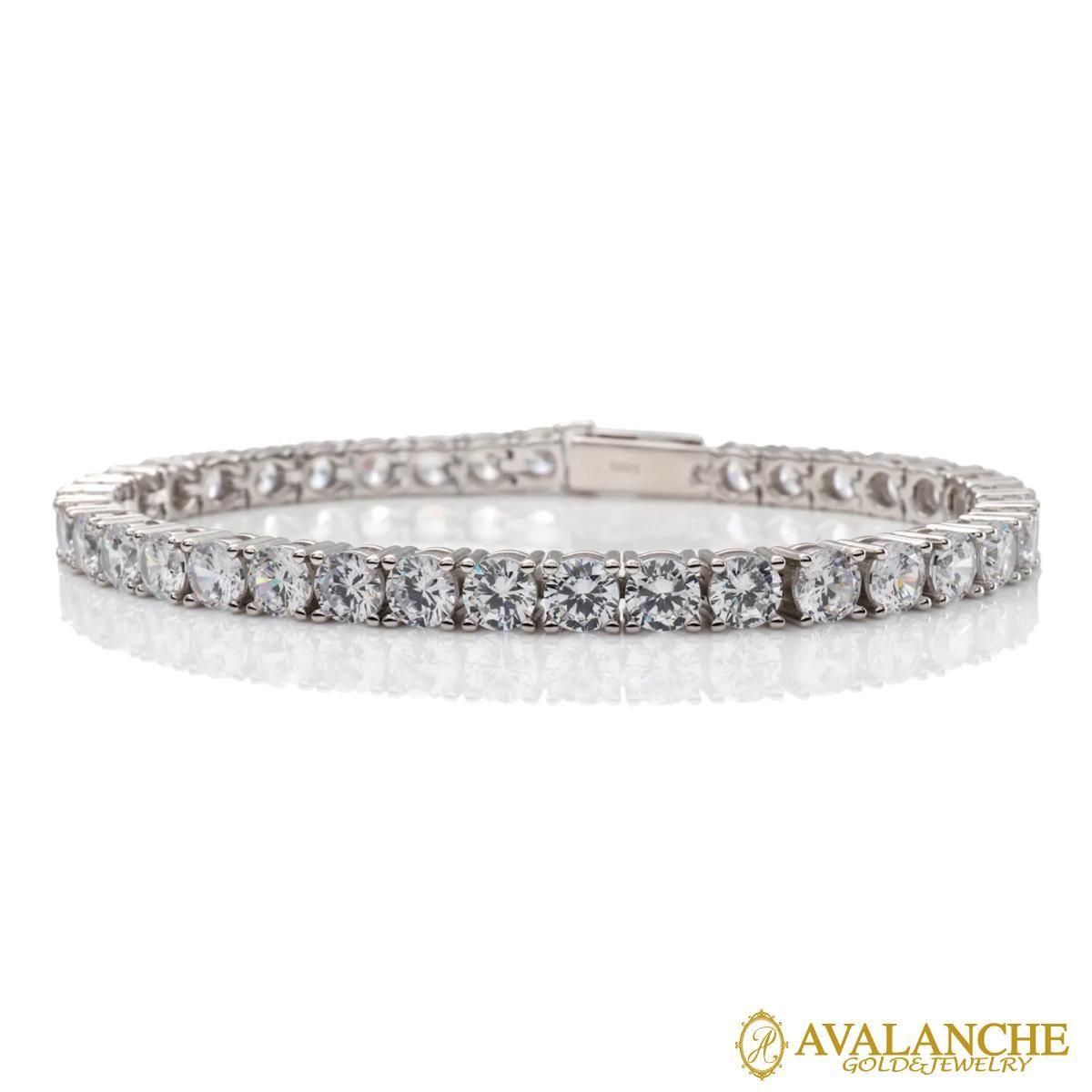 シルバー テニスブレスレット 幅5mm 18cm-20cm AHBL-D042-5MM