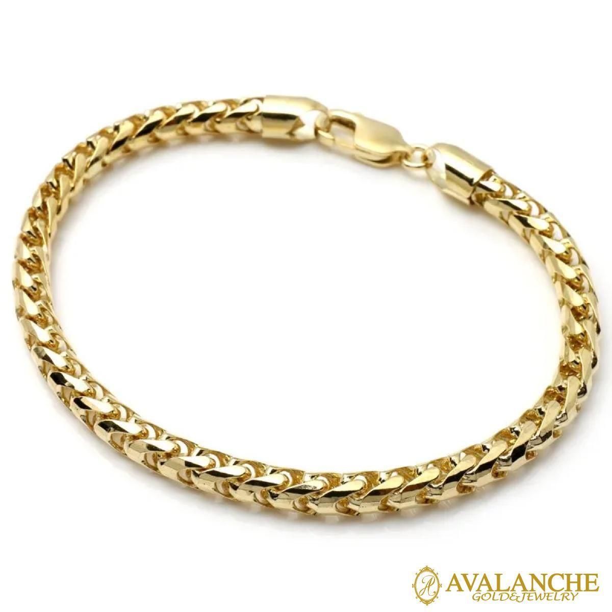 10K イエローゴールド フランクリンブレスレット 幅4.5mm 19cm