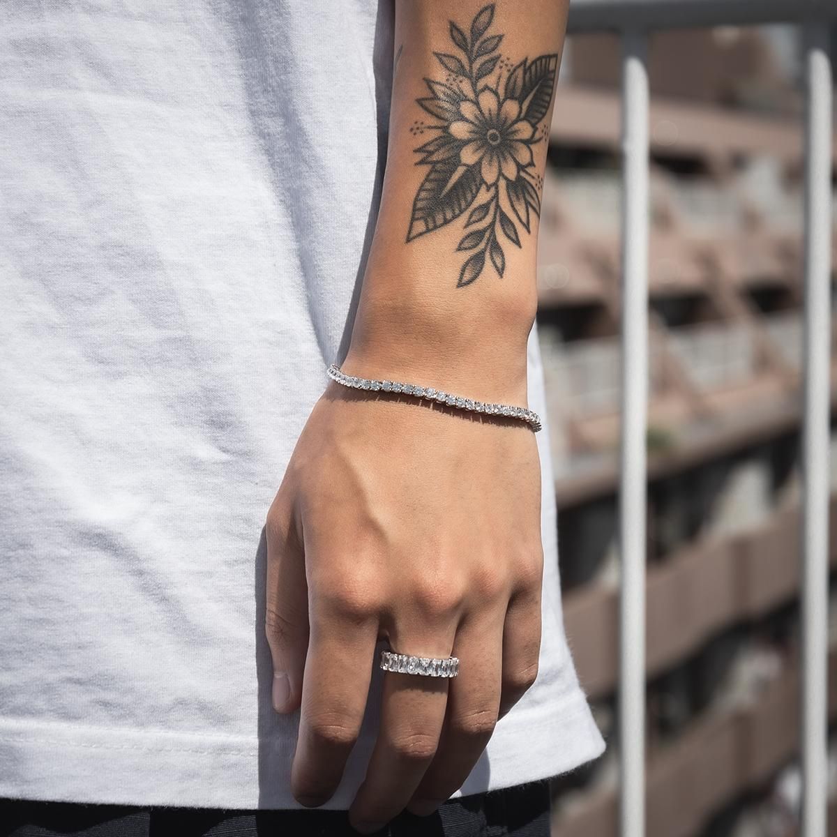 シルバー テニスブレスレット 幅3mm 16cm-20cm AHBL-D042-3MM