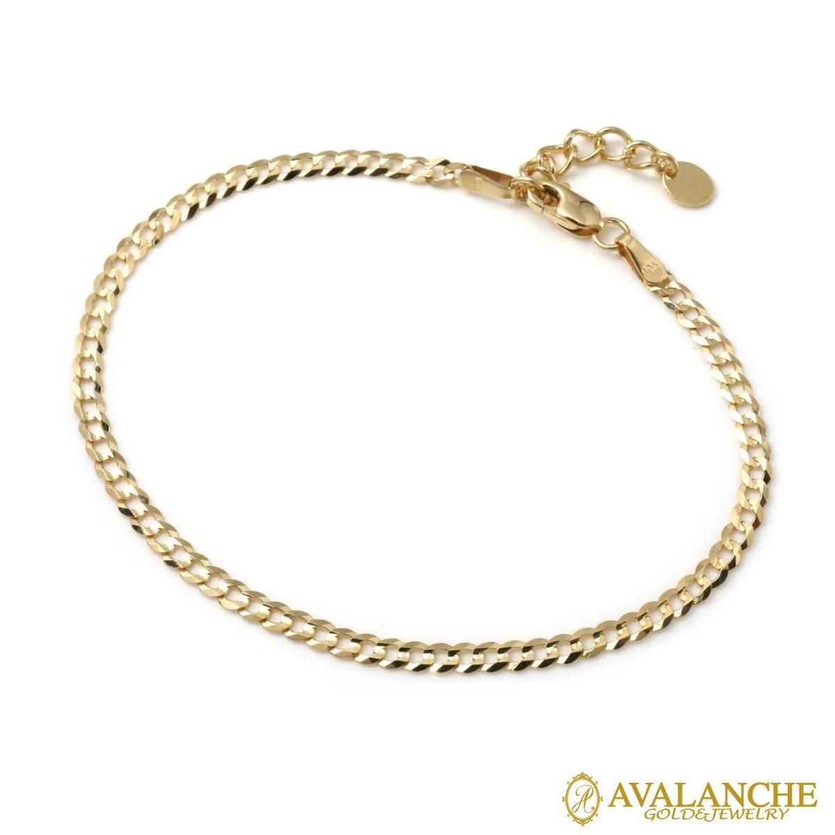 10K イエローゴールド キューバンブレスレット 幅2.8mm 16cm-19cm