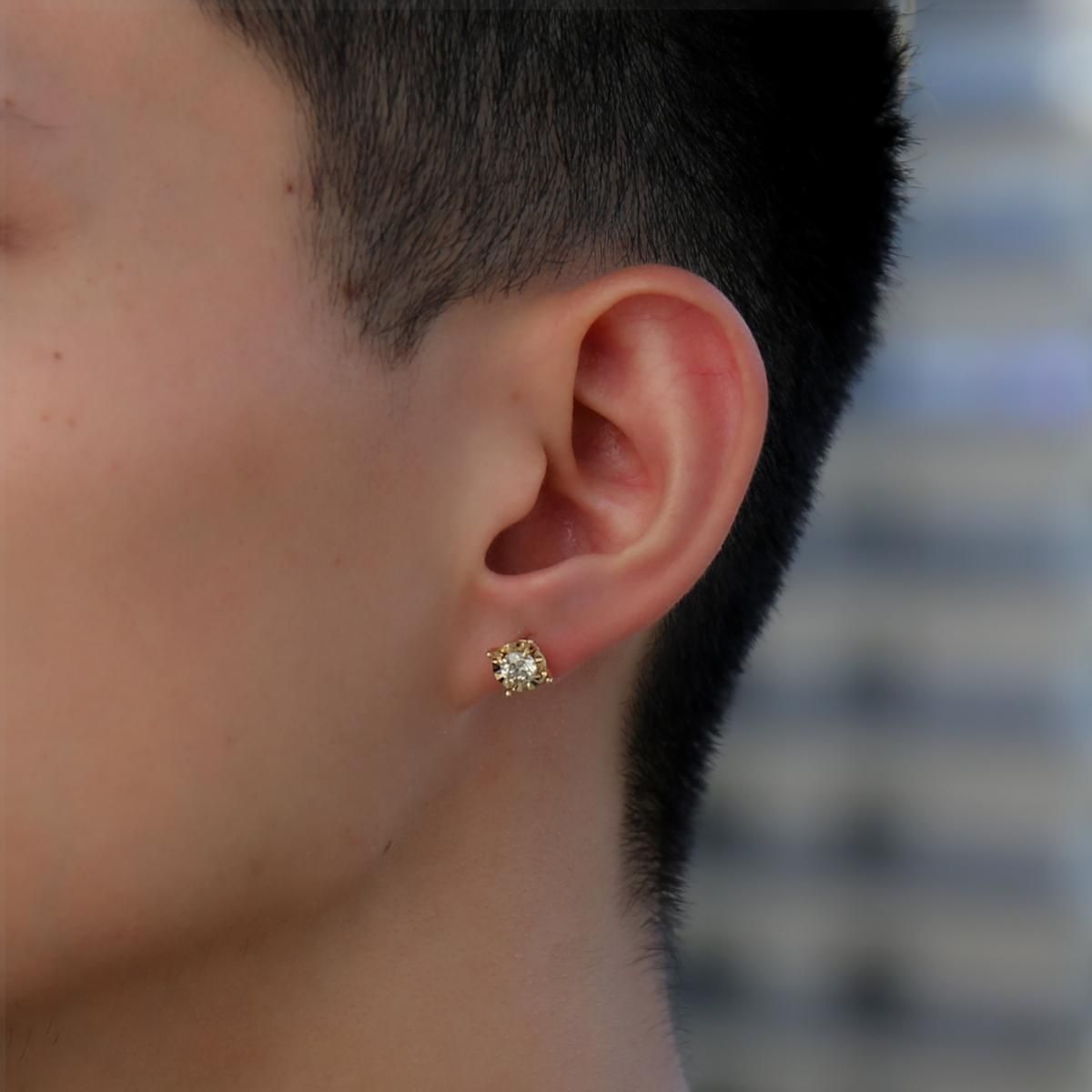 ダイヤモンド 18K イエローゴールド ピアス 7.5mm - AVALANCHE