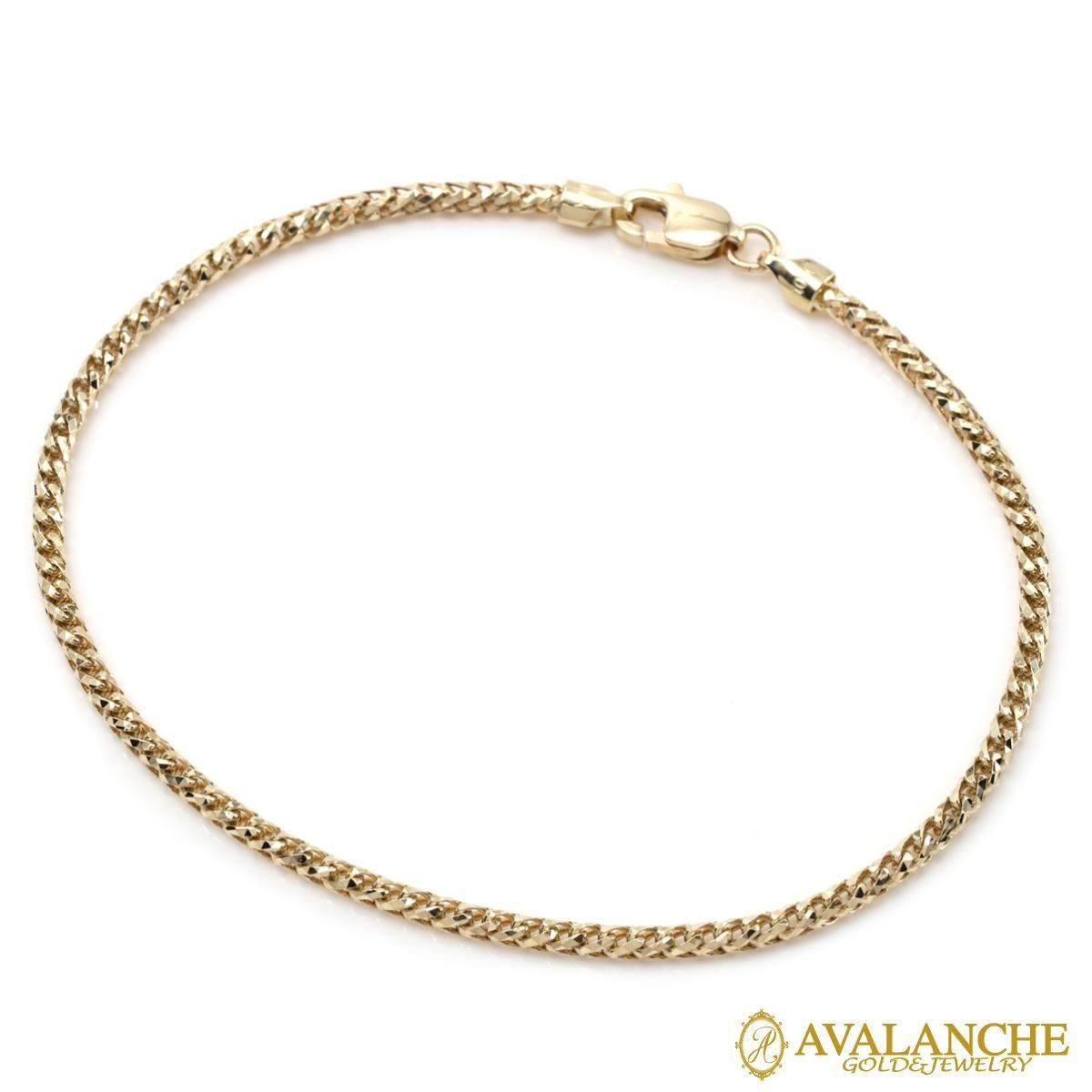 10K イエローゴールド フランクリンブレスレット 幅2mm 19cm KKP6613