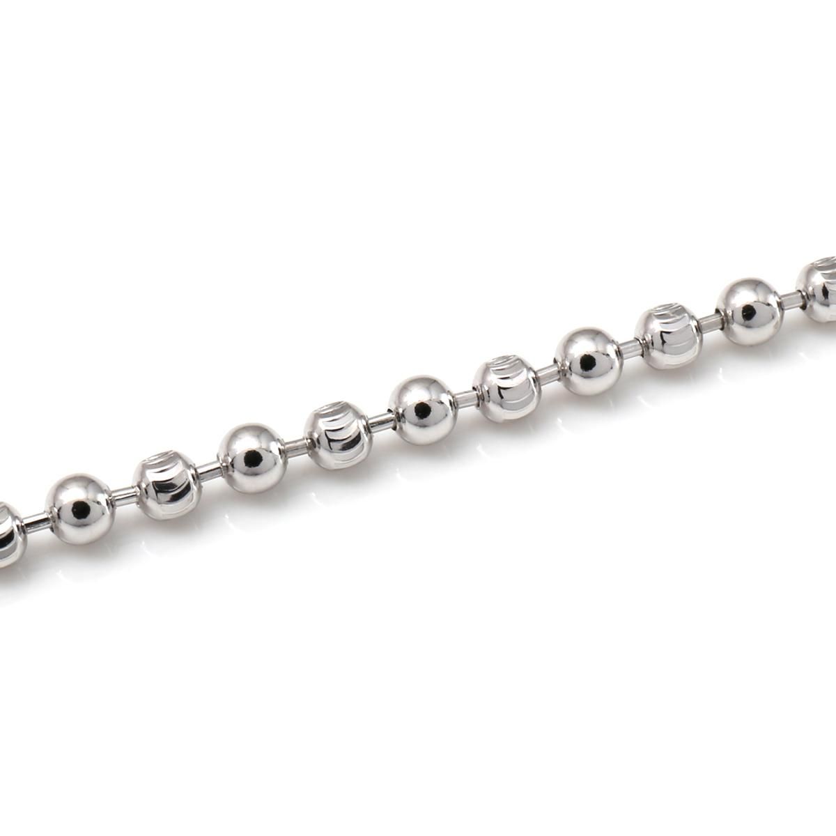 シルバー ムーンカットボールネックレス 幅2.5mm 45cm-60cm 250KPL11D