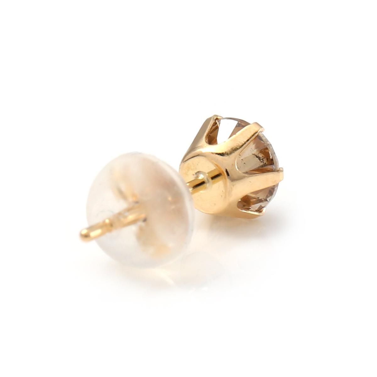 ダイヤモンド 1OK イエローゴールド ピアス 5mm ダイヤモンド 18K