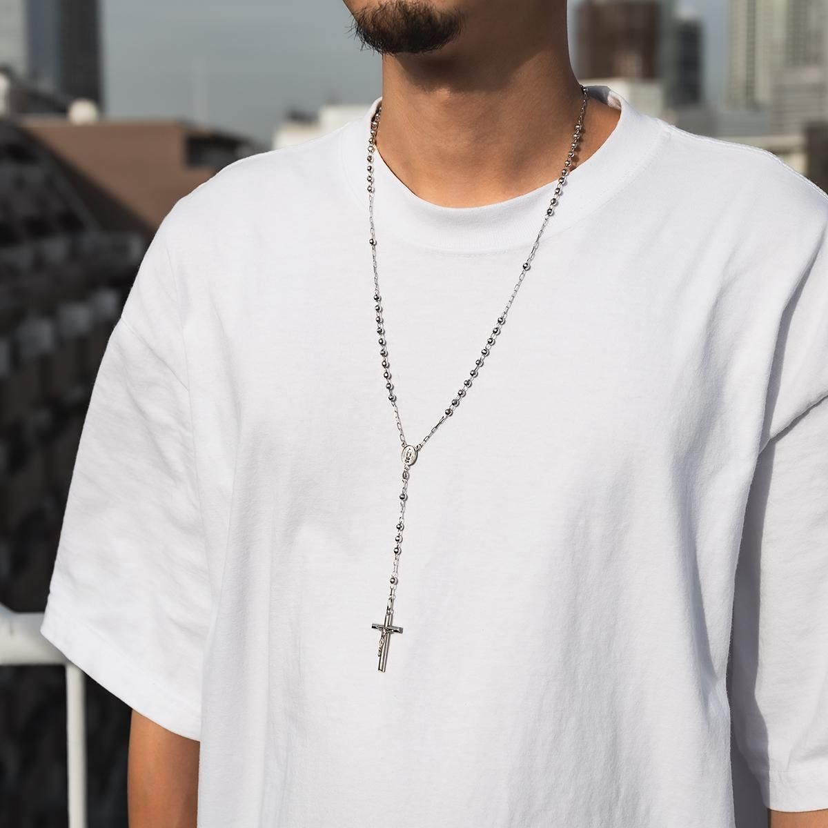 10K ホワイトゴールド ロザリオネックレス 56cm - AVALANCHE OFFICIAL