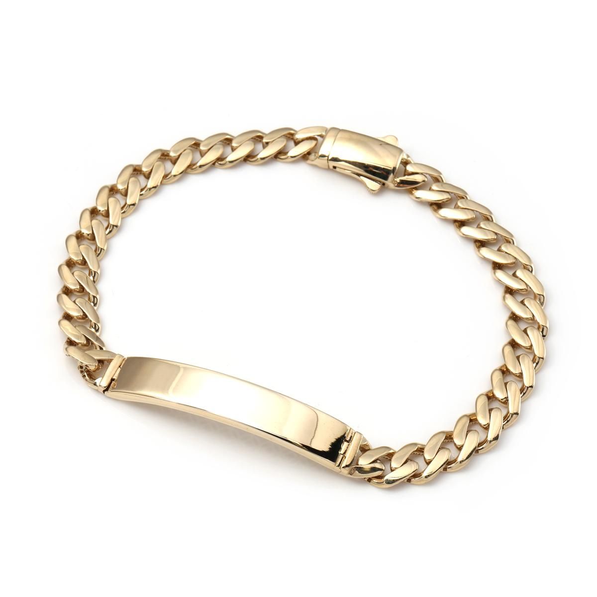 10K イエローゴールド ブレスレット 幅7mm 21cm ASKMP-2306-20