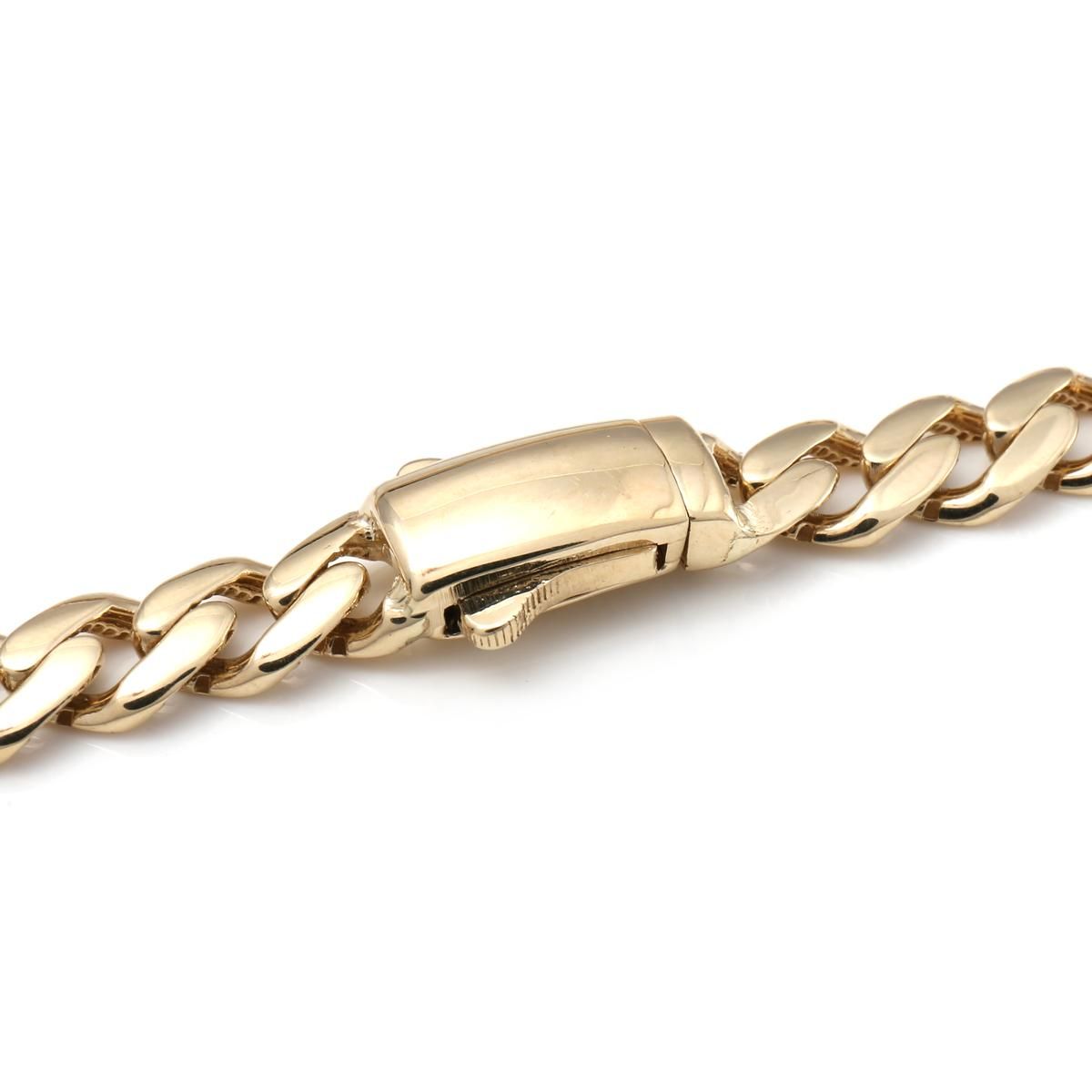 10K イエローゴールド ブレスレット 幅7mm 21cm ASKMP-2306-20