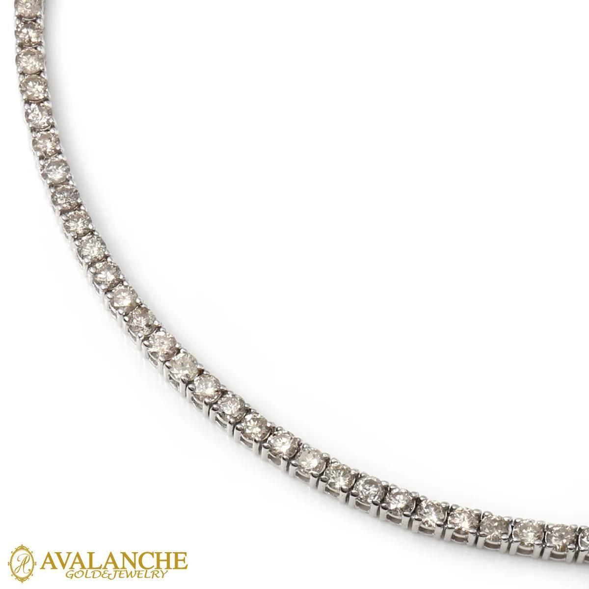 ダイヤモンド 14K ホワイトゴールド テニスネックレス 幅2.2mm 43cm