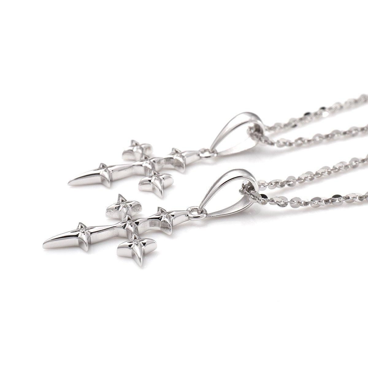 ダイヤモンド 10K ホワイトゴールド ネックレス&ペンダント 40cm-50cm