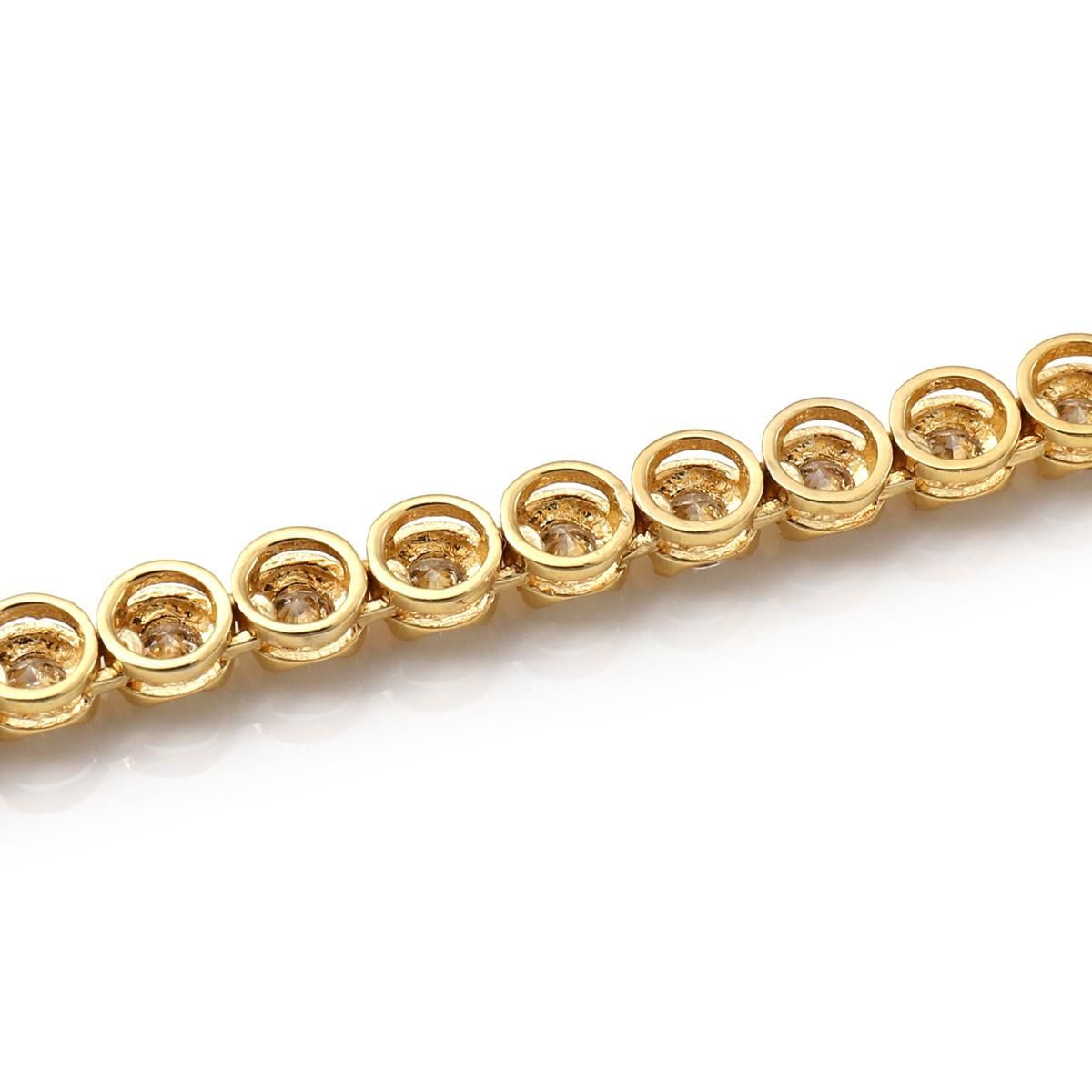 ダイヤモンド 10K イエローゴールド テニスネックレス 幅3.5mm 45cm