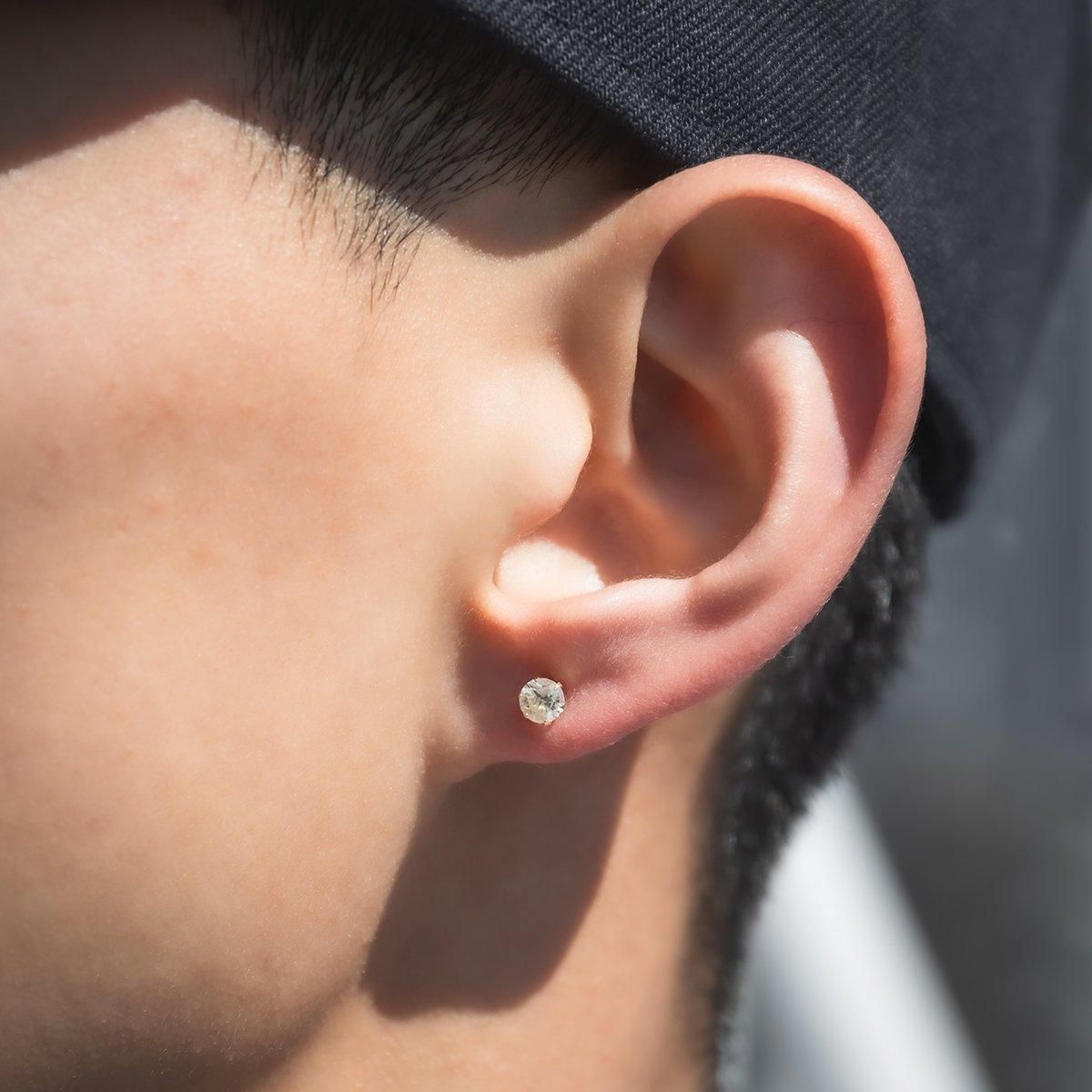 ダイヤモンド 18K イエローゴールド ソリティアピアス 4.5mm