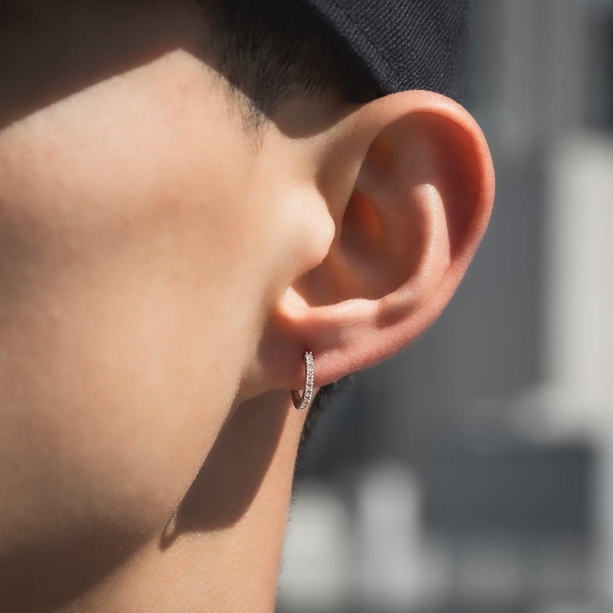 ダイヤモンド 10K ホワイトゴールド ピアス 12mm E2463-10W