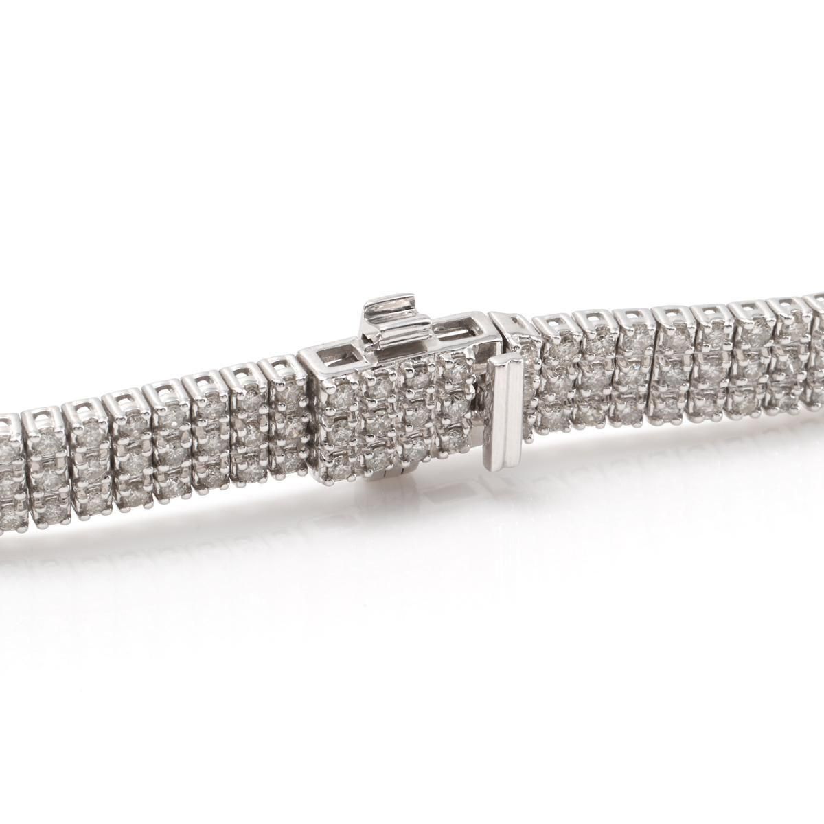 ダイヤモンド 14K ホワイトゴールド テニスブレスレット 幅5.5mm 18cm