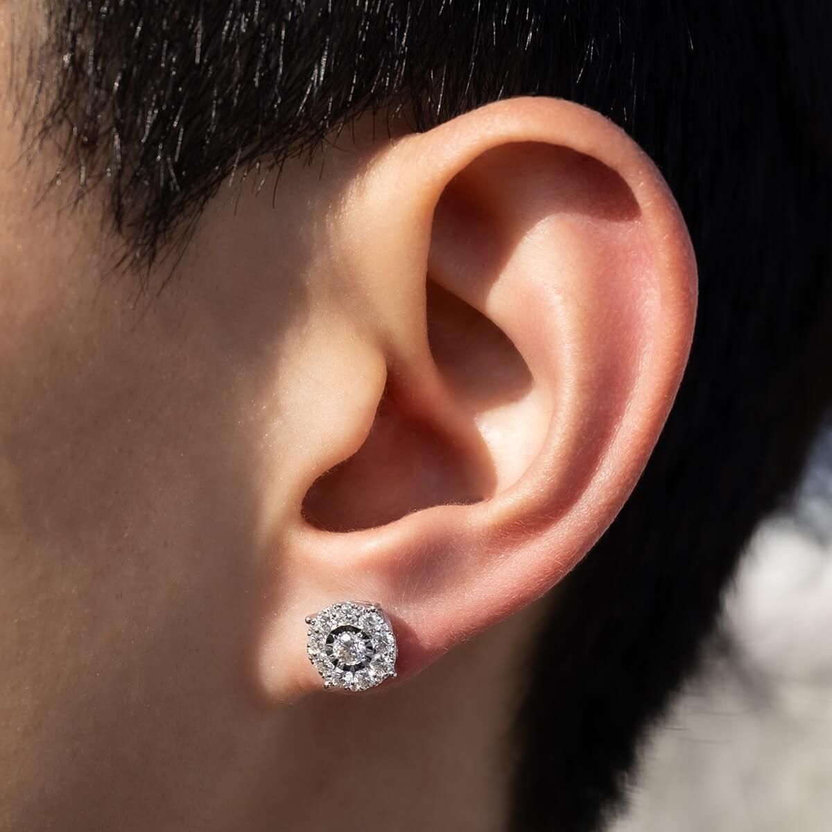 ダイヤモンド 18K ホワイトゴールド ピアス 9mm APE-V6154-1