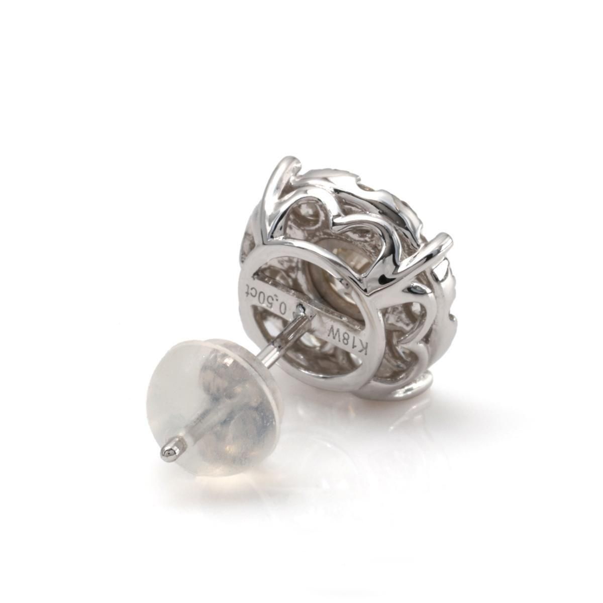 ダイヤモンド 18K ホワイトゴールド ピアス 9mm APE-V6154-1