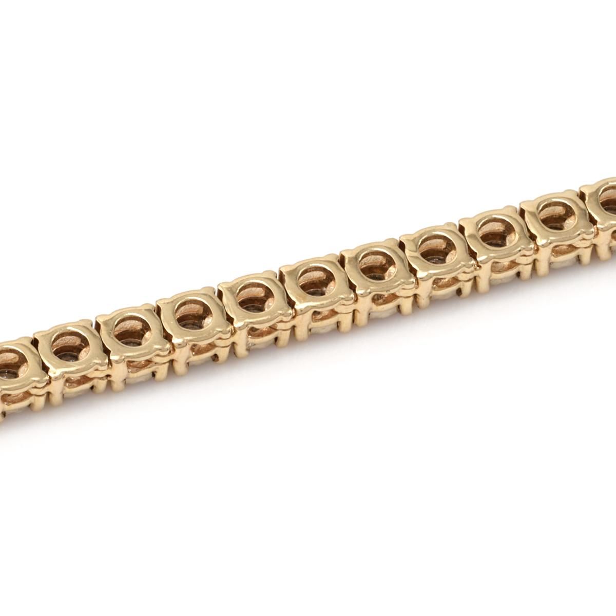 ダイヤモンド 10K イエローゴールド テニスネックレス 幅3mm 46cm-51cm