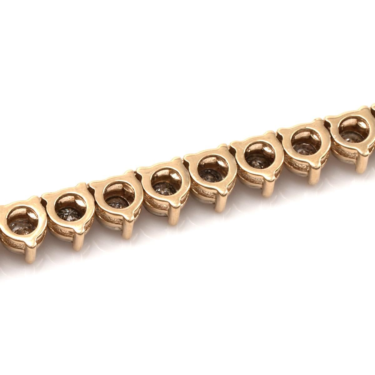 ダイヤモンド 10K イエローゴールド テニスネックレス 幅4.5mm 51cm