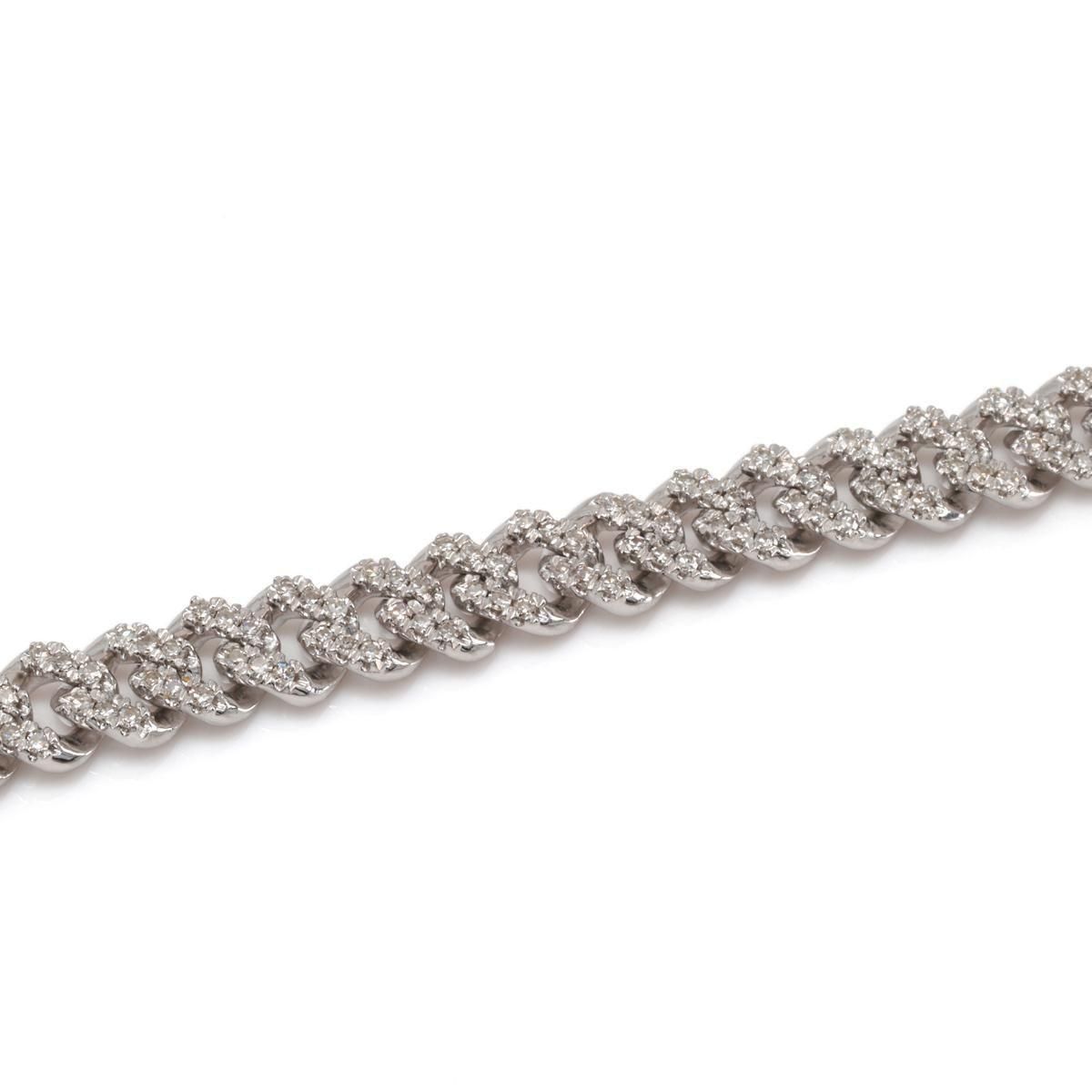 ダイヤモンド 10K ホワイトゴールド マイアミネックレス 幅5.8mm 51cm