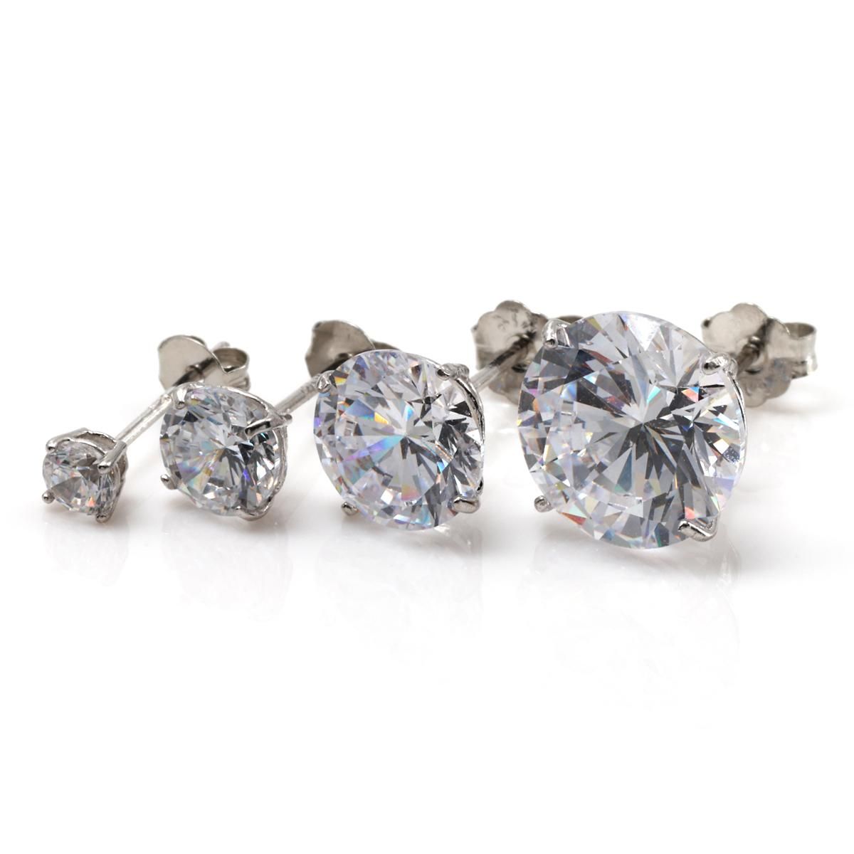 14K ホワイトゴールド ソリティアピアス 3mm-9mm - AVALANCHE OFFICIAL