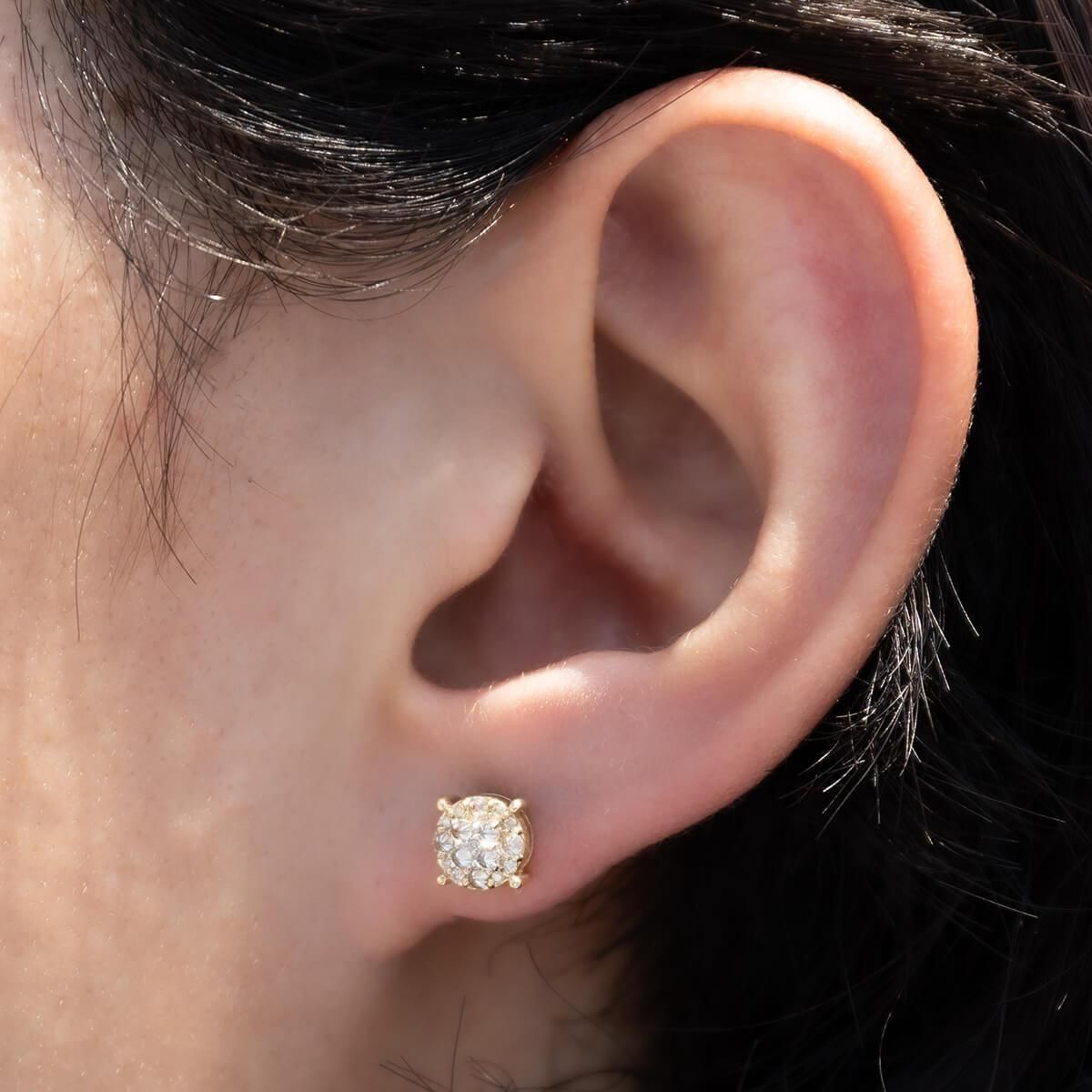 ダイヤモンド 10K イエローゴールド ピアス 6.5mm A145555 - AVALANCHE