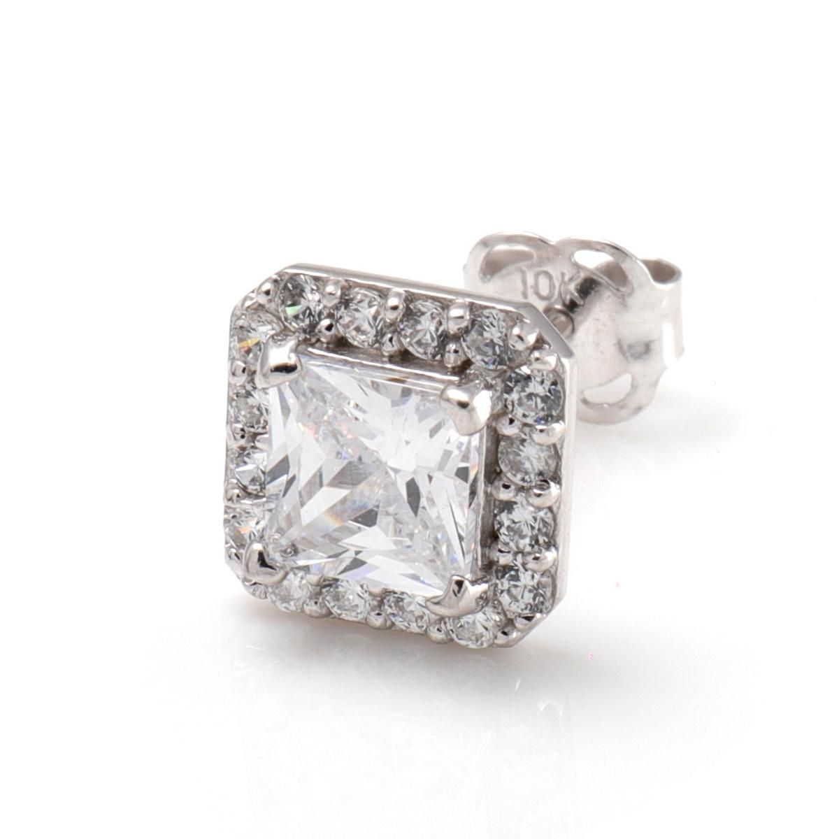 10K ホワイトゴールド ピアス 6.5mm - AVALANCHE OFFICIAL STORE