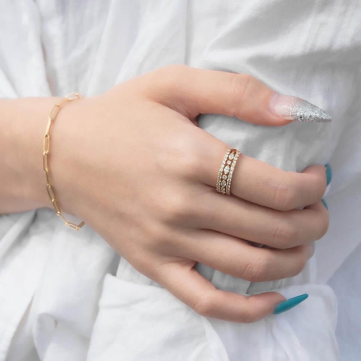 ダイヤモンド 18K イエローゴールド リング 12号-13号 - AVALANCHE