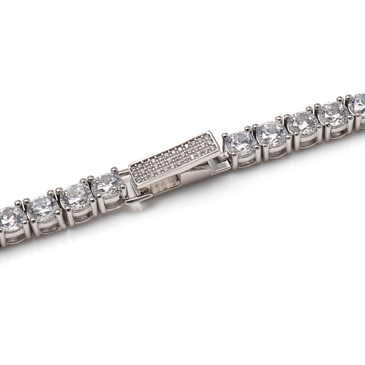 シルバー テニスブレスレット 幅4mm 18cm-19cm AHBL-D042-CROSS