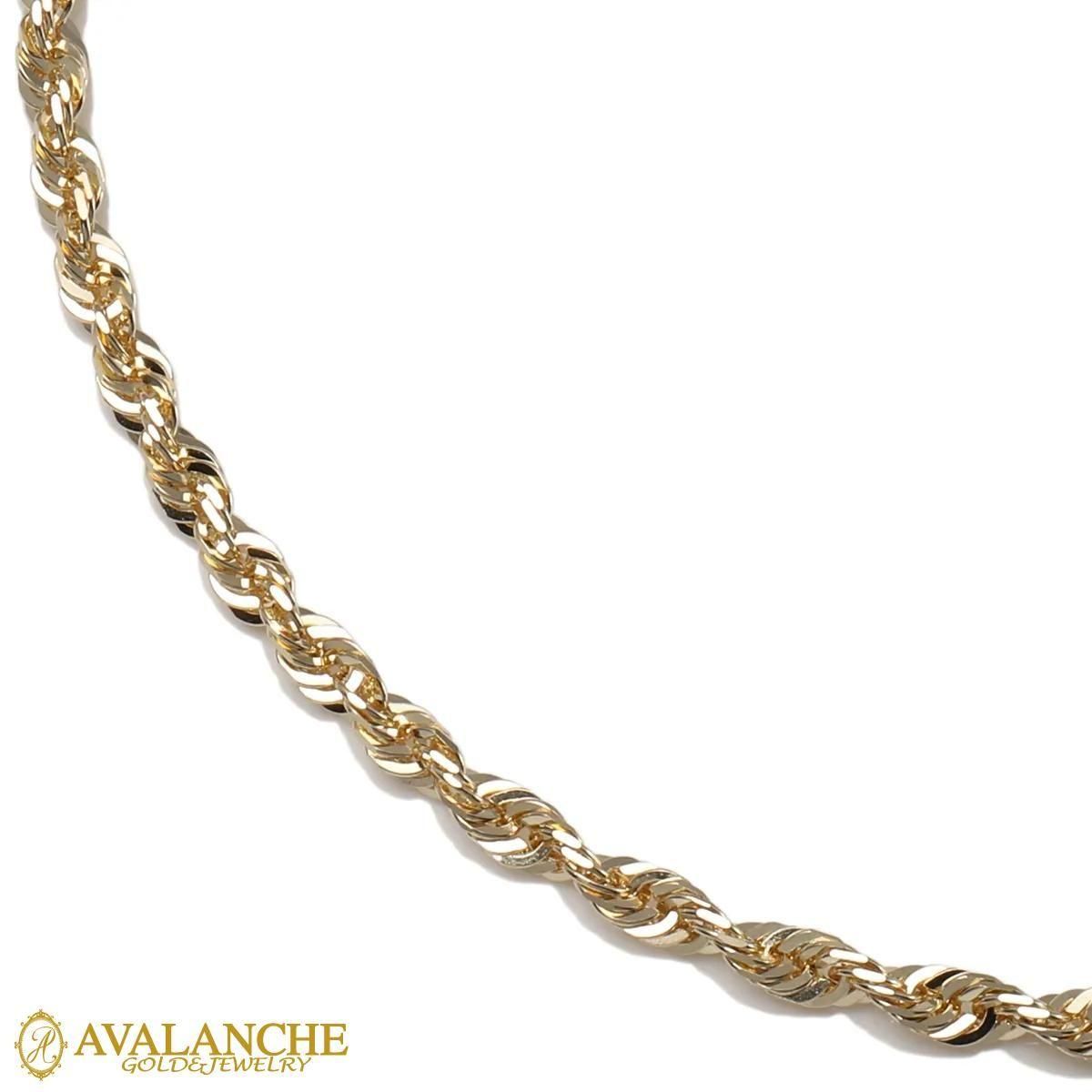 10K イエローゴールド ロープネックレス 幅2.8mm 45cm-60cm UKPG000023