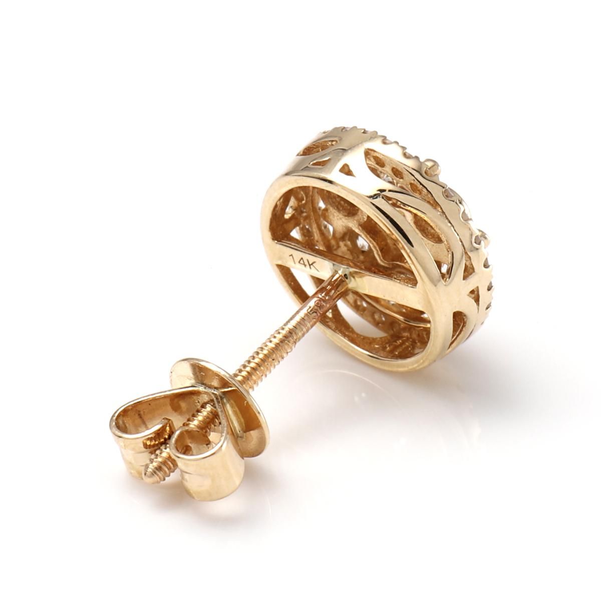 ダイヤモンド 14K イエローゴールド ピアス 9.5mm A0128044-ALY