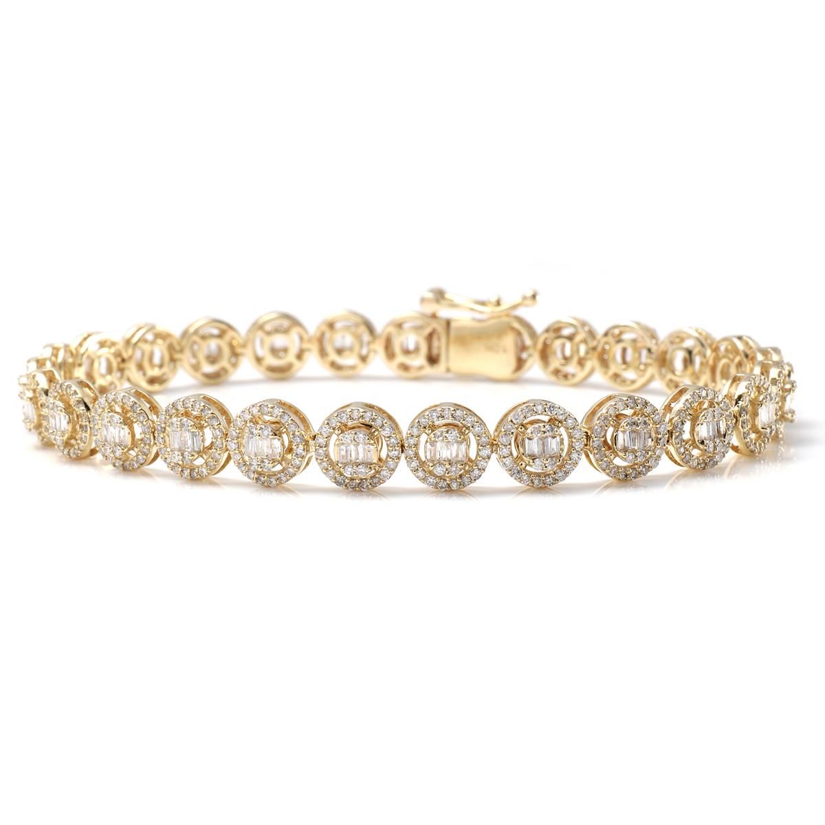 ダイヤモンド 10K イエローゴールド ブレスレット 幅6.8mm 18cm