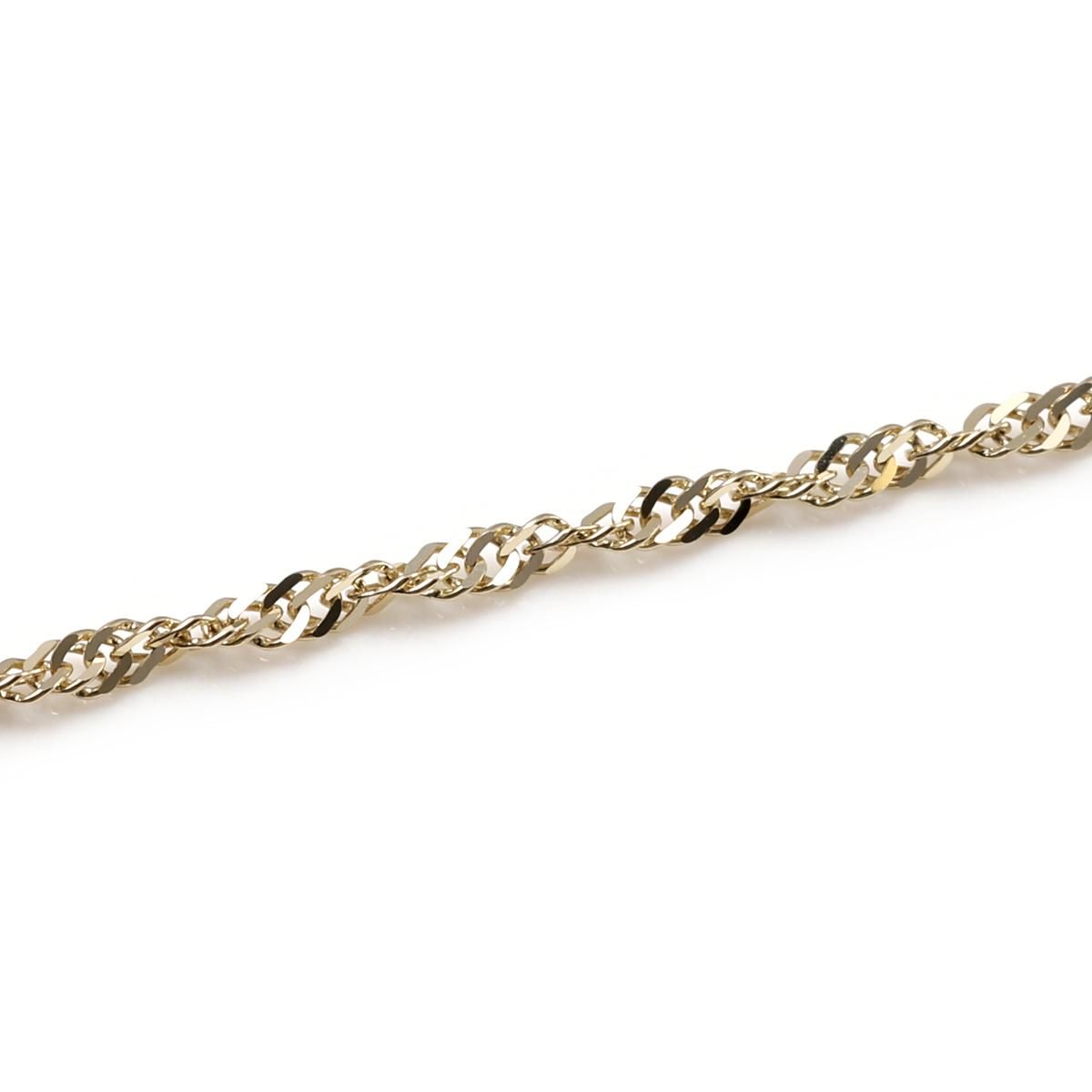 10K イエローゴールド スクリューネックレス 幅1.5mm 40cm-55cm