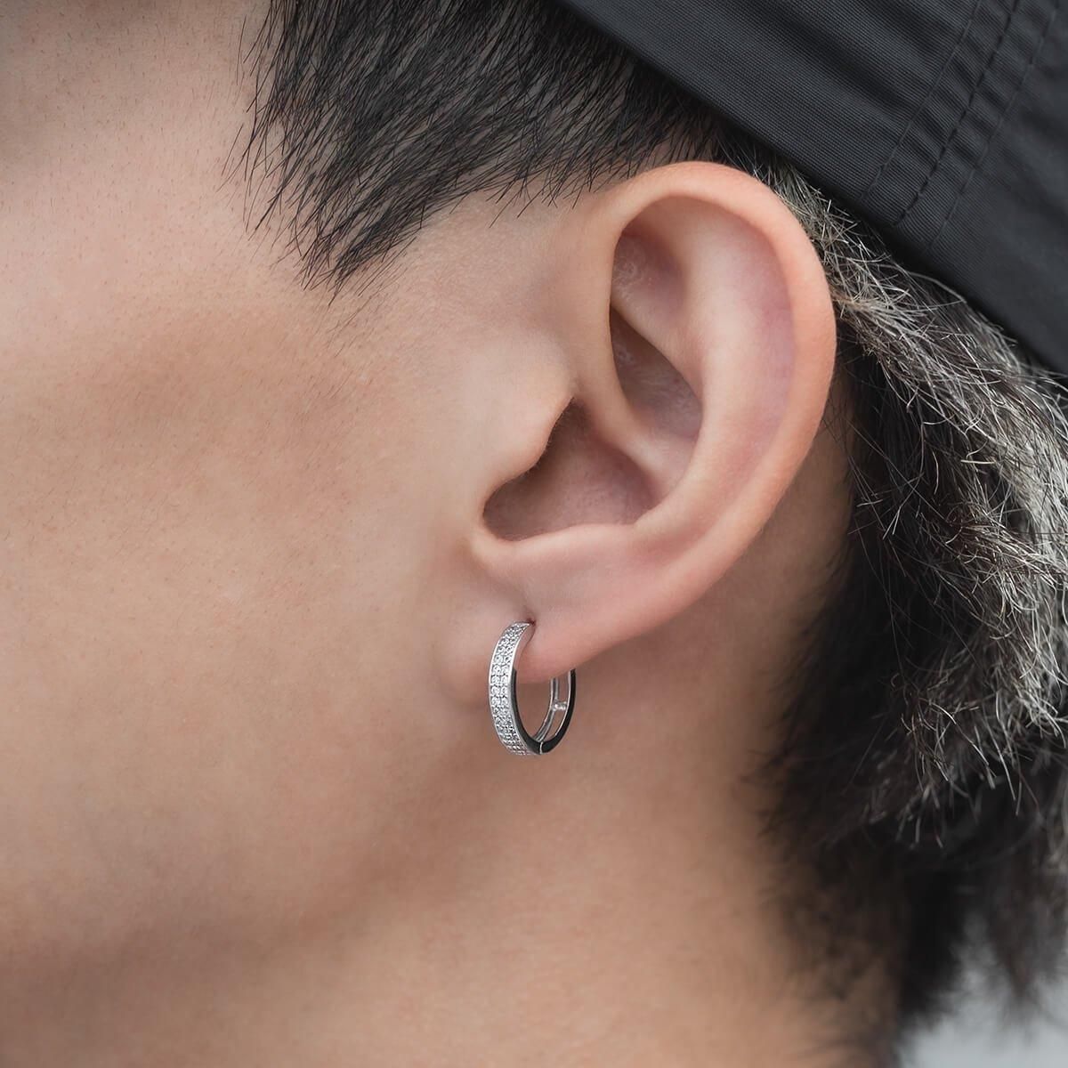 10K ホワイトゴールド ピアス 15mm - AVALANCHE OFFICIAL STORE