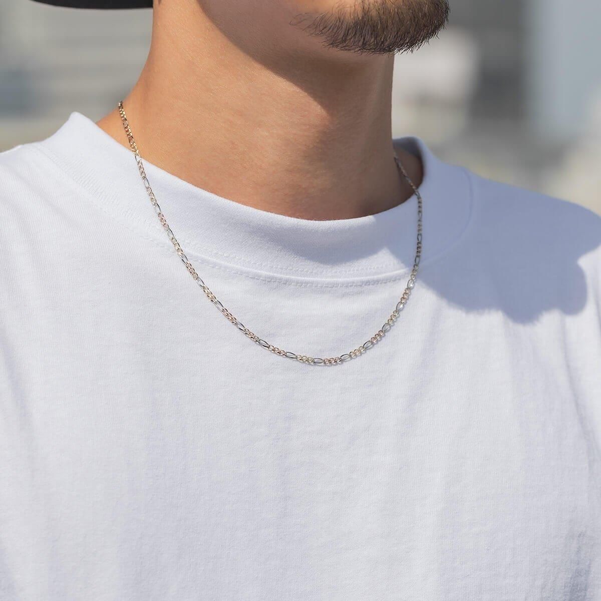 10K イエローゴールド フィガロネックレス 幅2.2mm 45cm-50cm OGMP