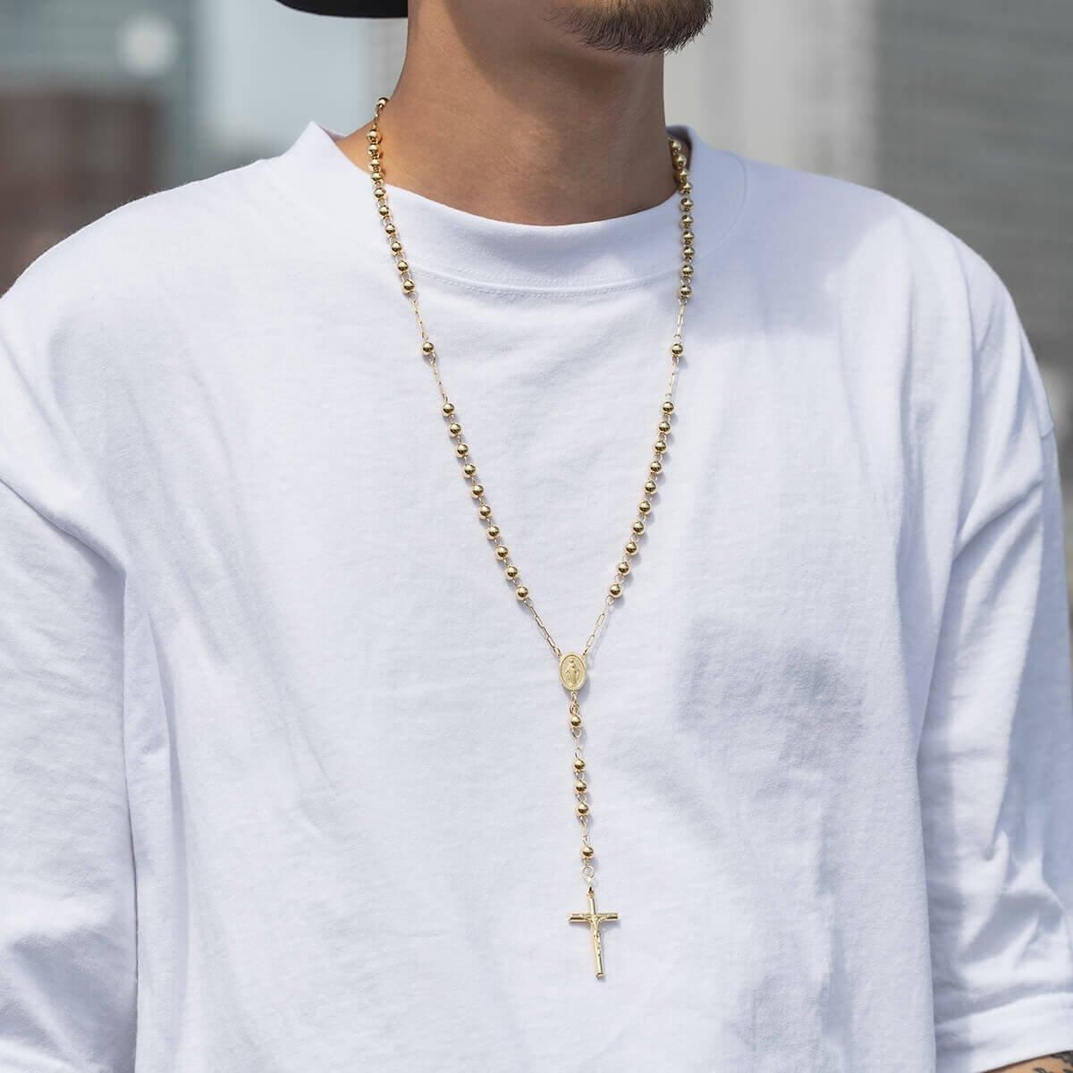 10K イエローゴールド ロザリオネックレス 64cm ASKMP-2406-15