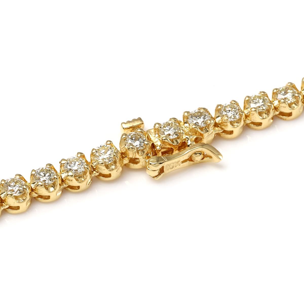 ダイヤモンド 10K イエローゴールド テニスネックレス 幅4mm 51cm