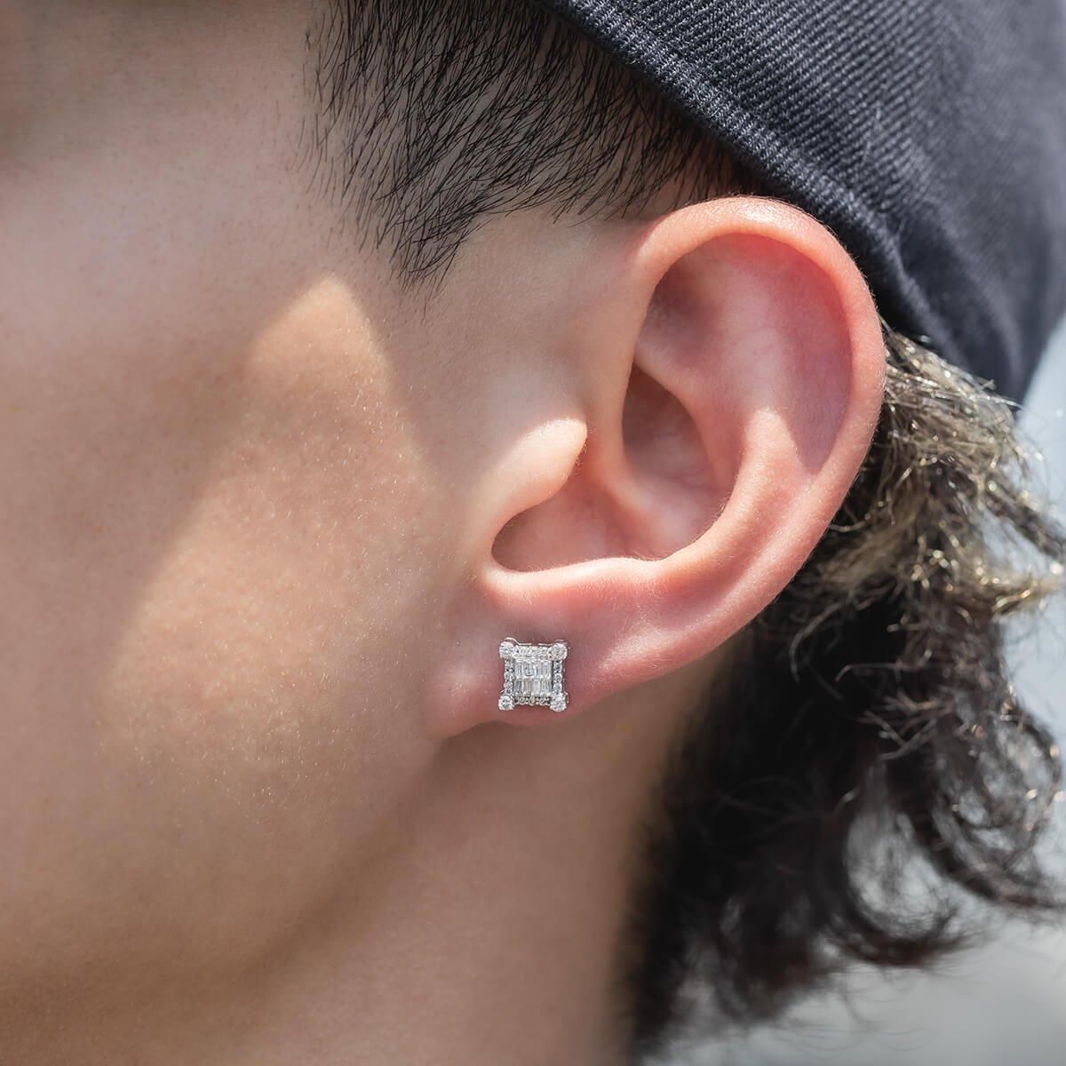 ダイヤモンド 10K ホワイトゴールド ピアス 7.2mm A126296 - AVALANCHE