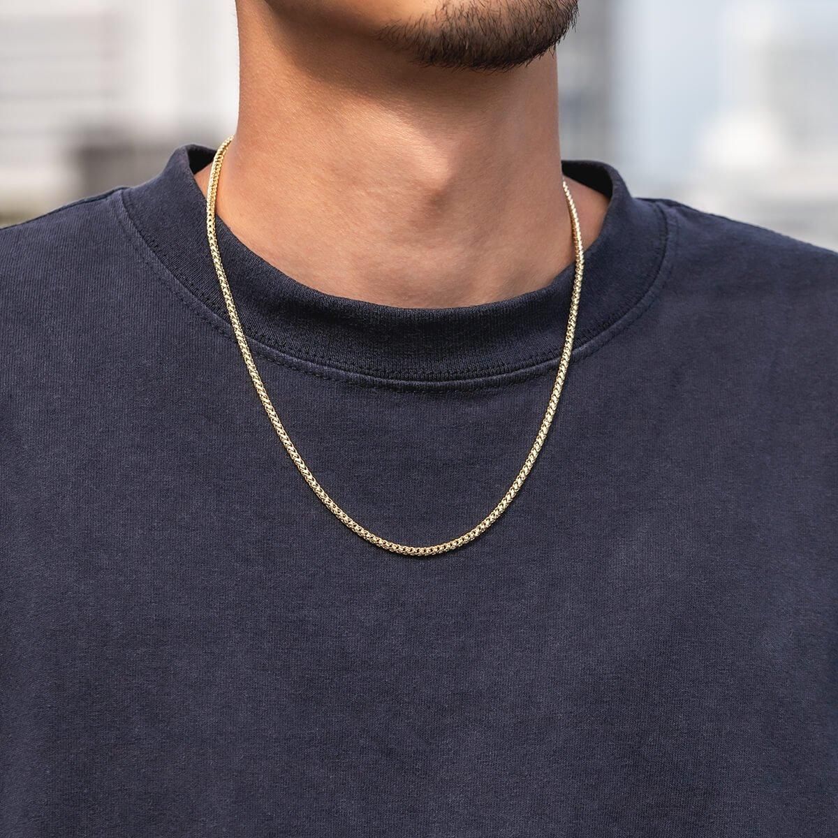 10K イエローゴールド フランクリンネックレス 幅2.5mm 50cm-60cm