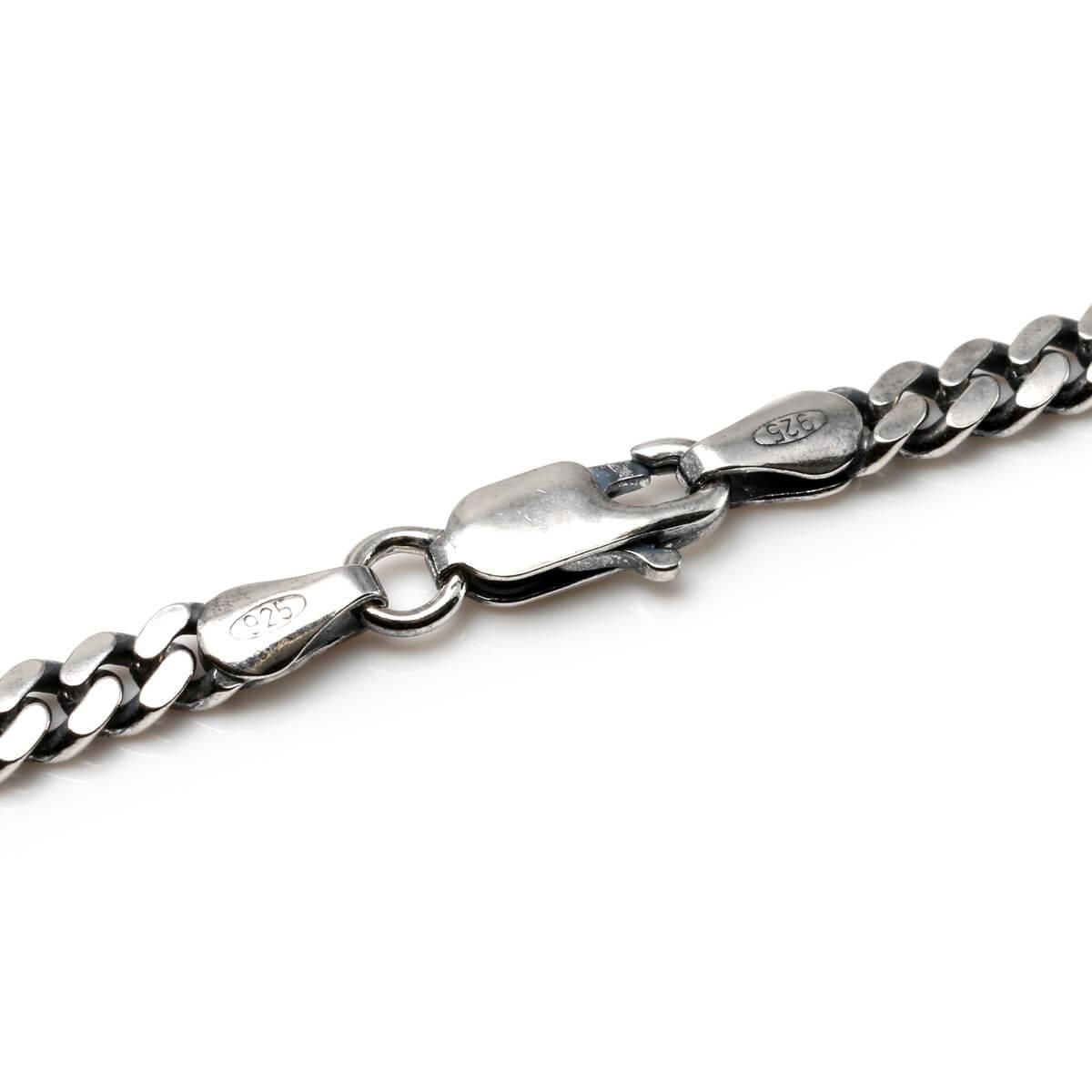 シルバー マイアミネックレス 幅4mm 45cm-70cm いぶし加工 120KDO2-LOX