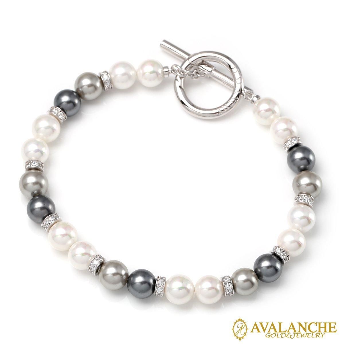 シルバー パールブレスレット 幅7mm 20cm ASPN-002 - AVALANCHE