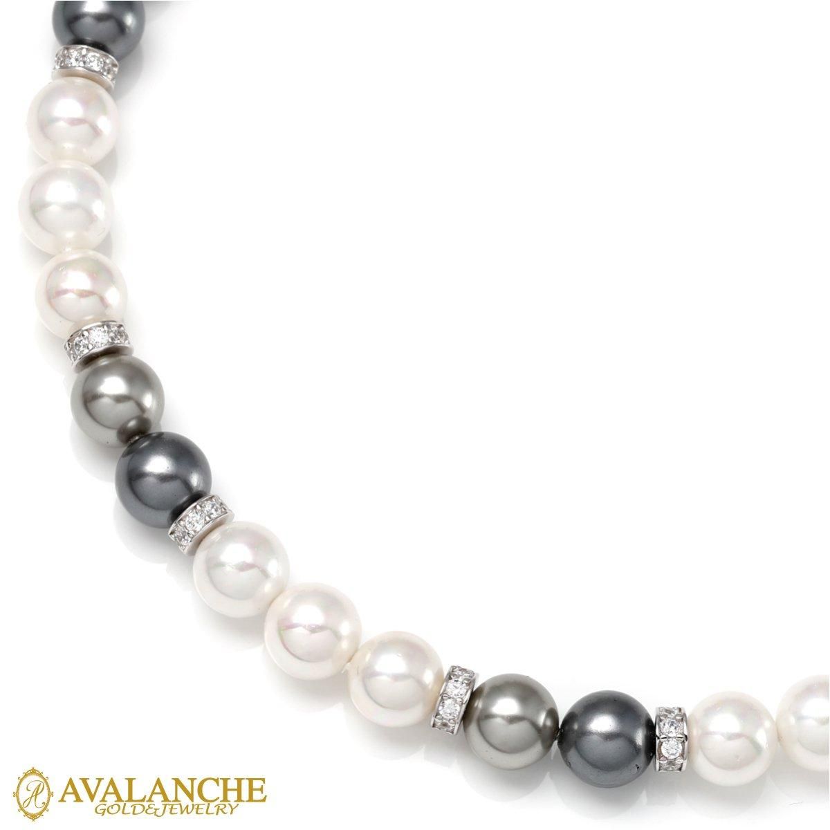 シルバー パールネックレス 幅7mm 45cm-60cm ASPN-002 - AVALANCHE