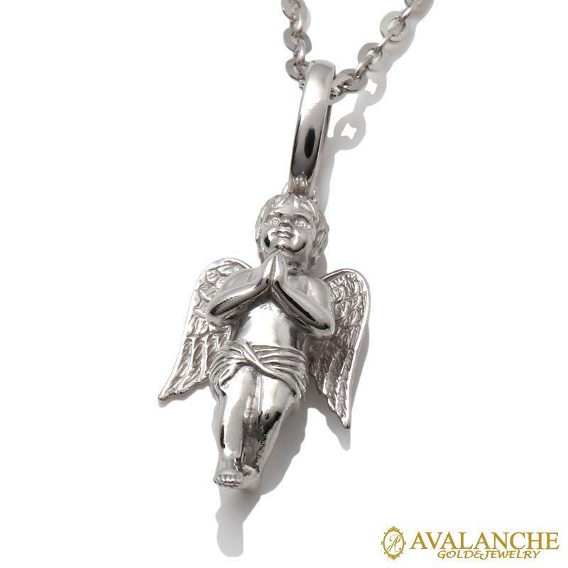 10K ホワイトゴールド ネックレス&ペンダント 45cm-50cm 3-9866-02/ｸﾛｽ