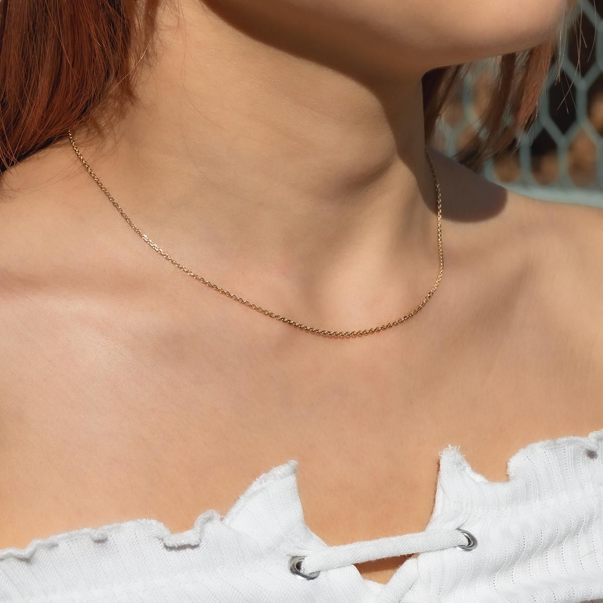 10K イエローゴールド アズキネックレス 幅1.5mm 40cm-55cm ｱｽﾞｷ0.4