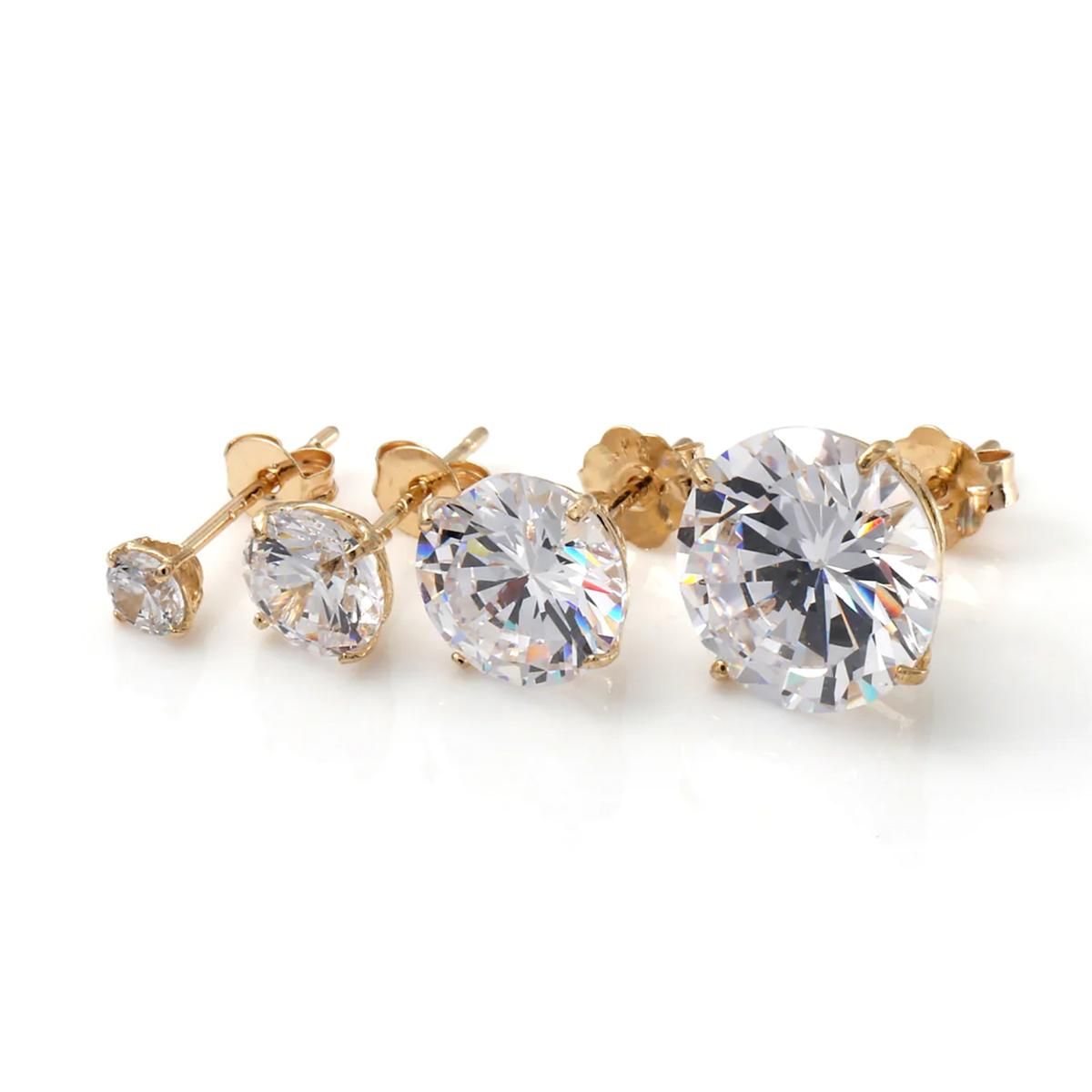 14K イエローゴールド ソリティアピアス 3mm-9mm - AVALANCHE OFFICIAL