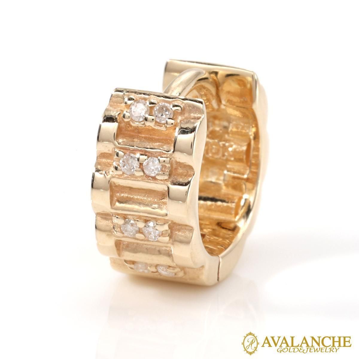ダイヤモンド 10K イエローゴールド ピアス 10mm - AVALANCHE OFFICIAL