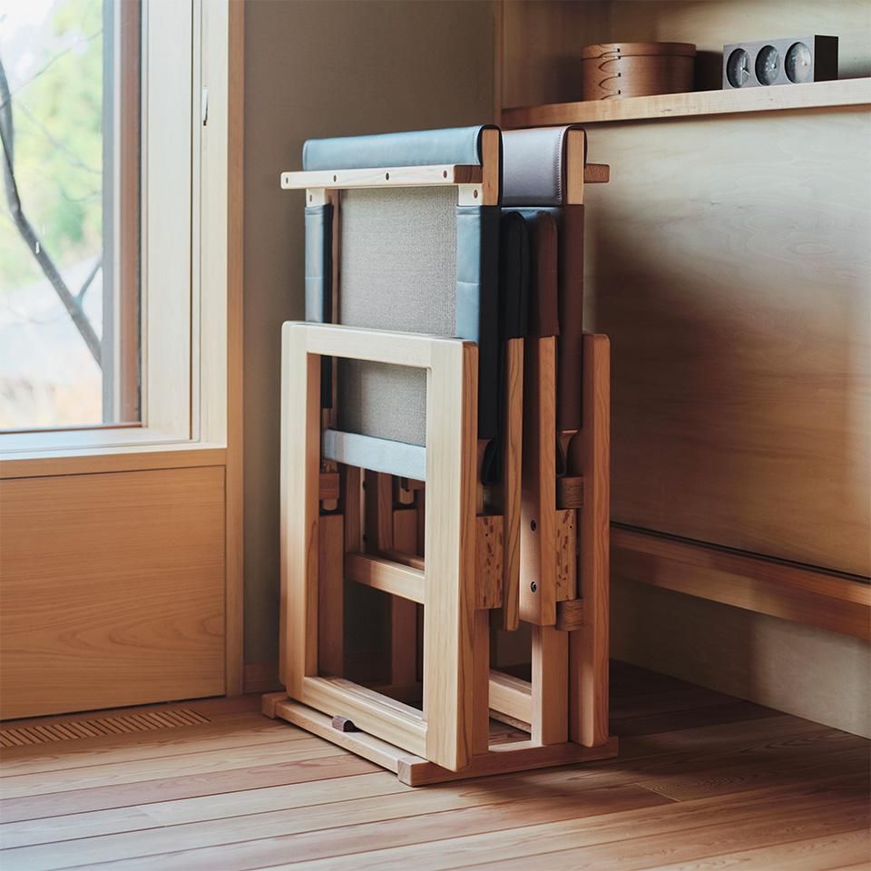 吉村順三・たためる椅子（レザー）｜低座の椅子と暮らしの道具店