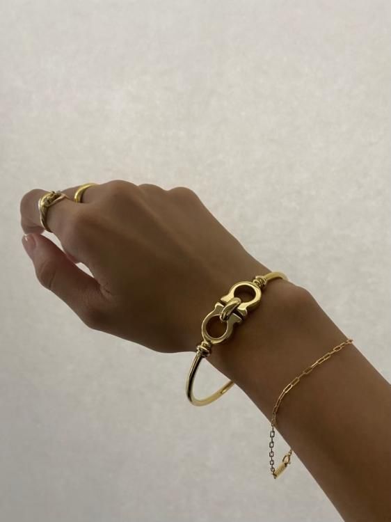 ガンチーニバングルブレスレット ゴールド ヴィンテージ|フェラガモ