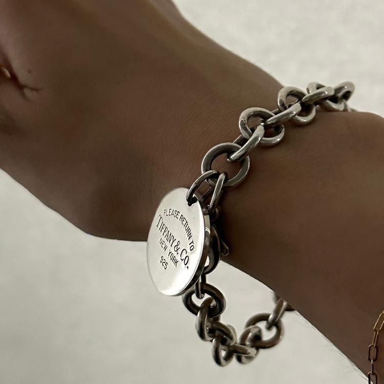 リターントゥ ラウンドタグブレスレット シルバー ヴィンテージ