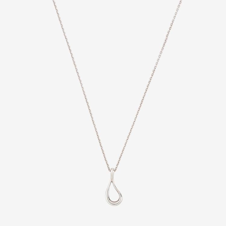 オープンティアドロップネックレス シルバー ヴィンテージ